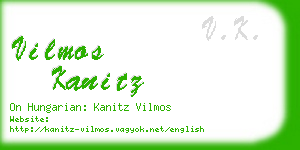 vilmos kanitz business card